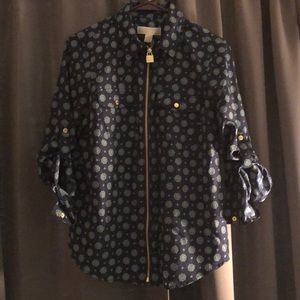 Michael Khors- Zipper With Print Top